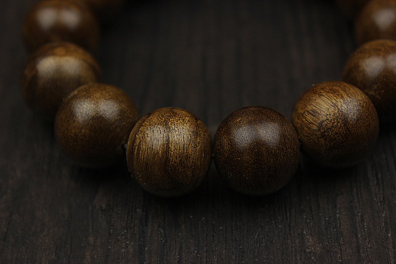 達拉干黑油老料沉香佛珠手串