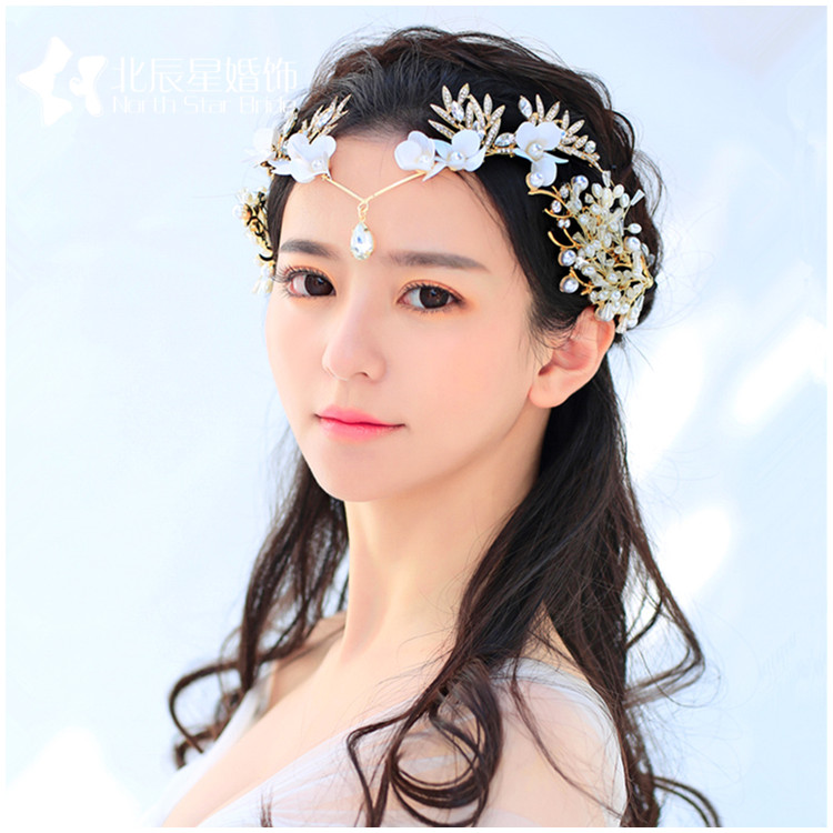 家佳樂文學(xué)新娘結(jié)婚花朵水鉆頭飾額飾