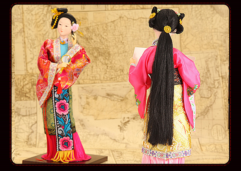 北京傳統(tǒng)絹人擺件十三釵四大美女工藝品