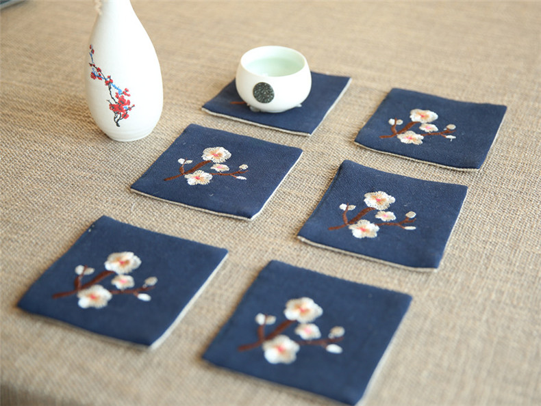 家佳樂文學刺繡花桌旗梅花茶席布藝禪意