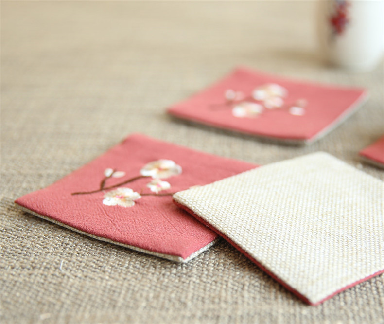 家佳樂文學刺繡花桌旗梅花茶席布藝禪意