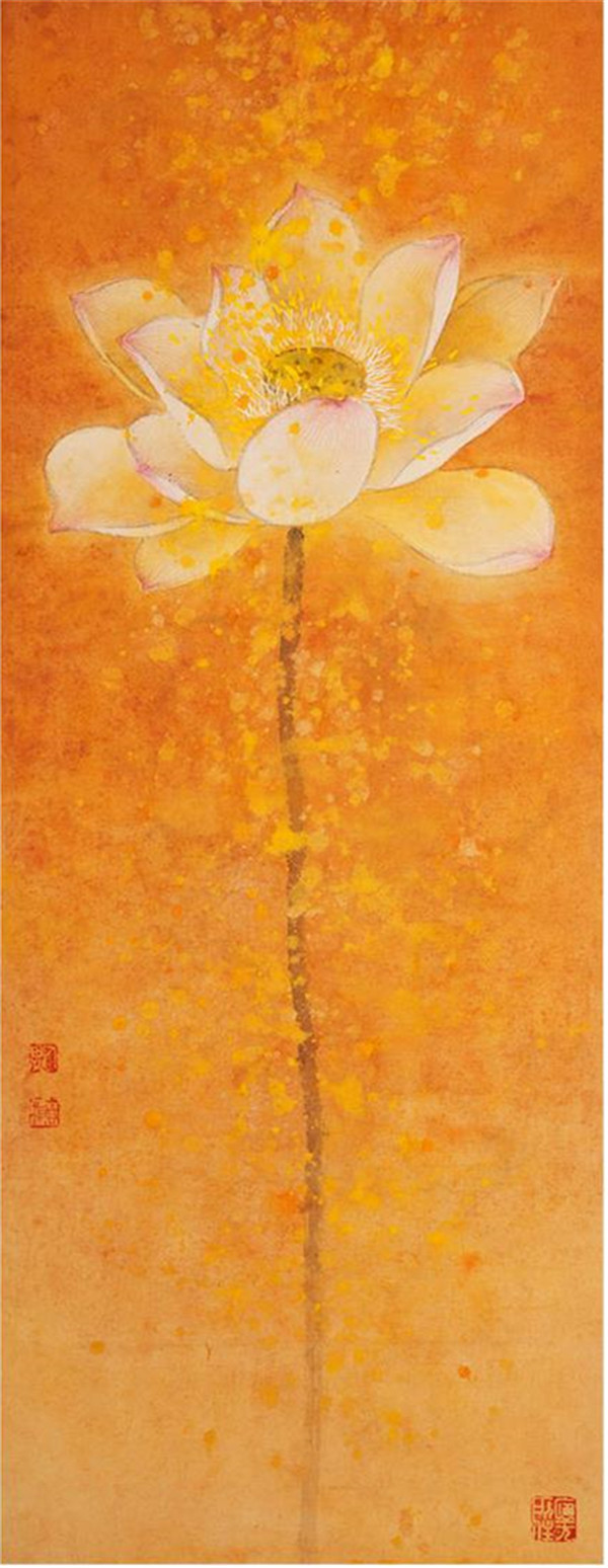 金香典雅荷花國畫藝術(shù)欣賞