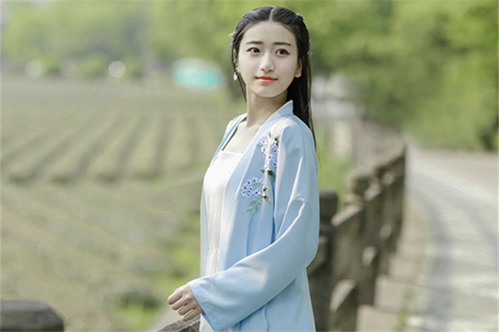  家佳樂文學(xué)設(shè)計(jì)刺繡漢元素長款褙子