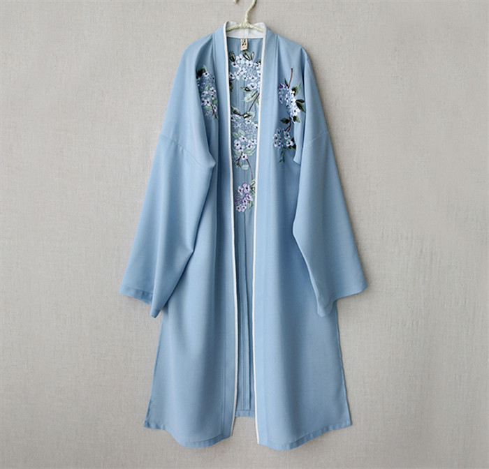  家佳樂文學(xué)設(shè)計(jì)刺繡漢元素長款褙子