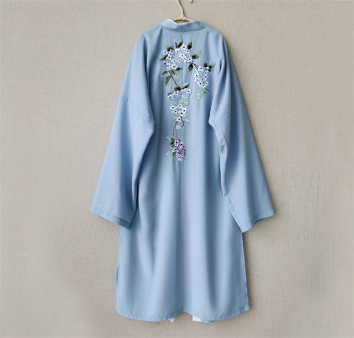  家佳樂文學(xué)設(shè)計(jì)刺繡漢元素長款褙子