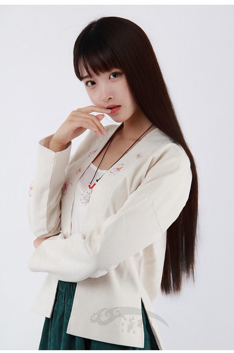 家佳樂(lè)文學(xué)女裝手繪日常漢服中式對(duì)襟上衣