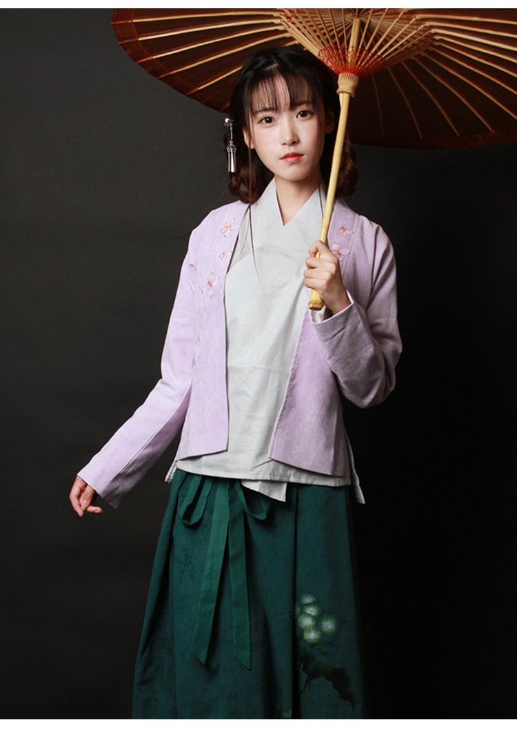 家佳樂(lè)文學(xué)女裝手繪日常漢服中式對(duì)襟上衣