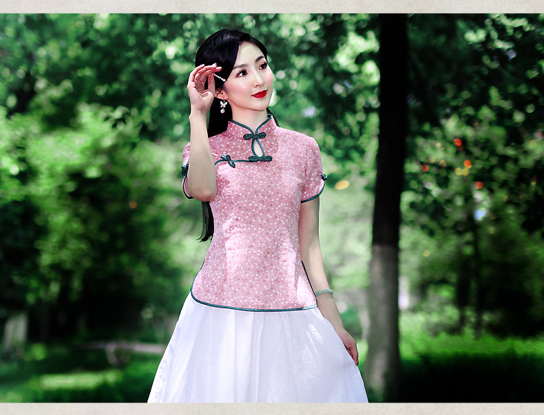 復古唐裝襯衣立領(lǐng)棉麻襯衫上衣