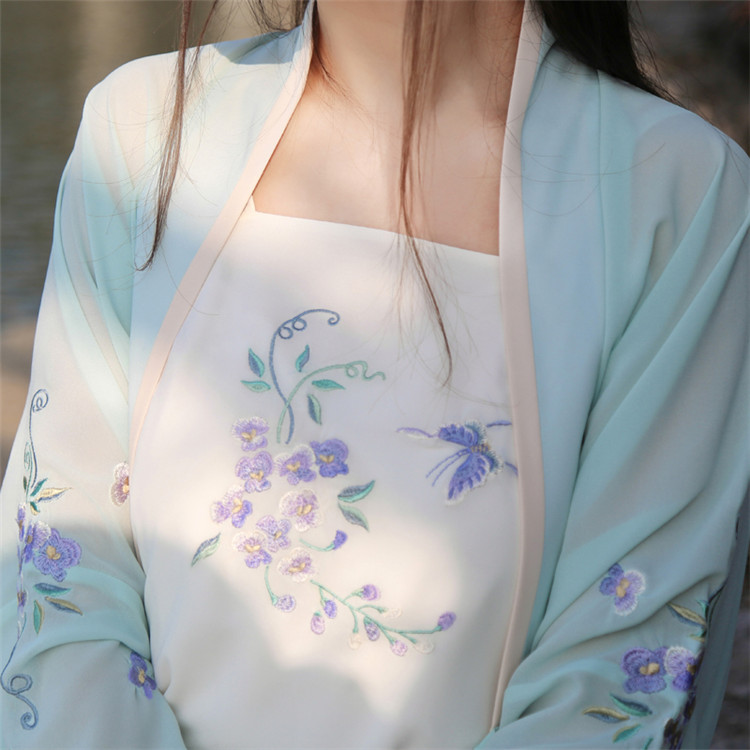 漢服女裝刺繡繡花褙子交領(lǐng)襦裙