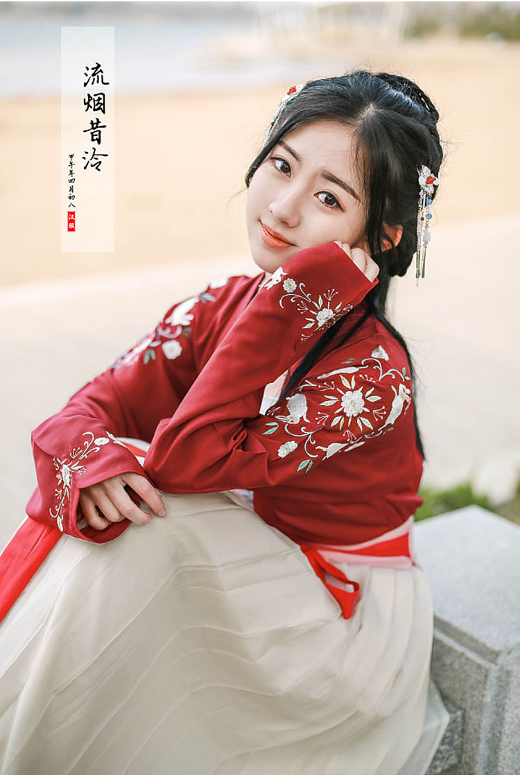 漢服女夏裝對(duì)襟齊腰齊胸襦裙