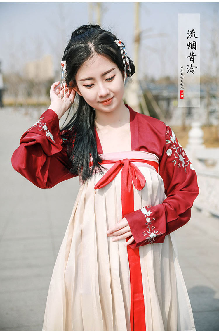 漢服女夏裝對(duì)襟齊腰齊胸襦裙