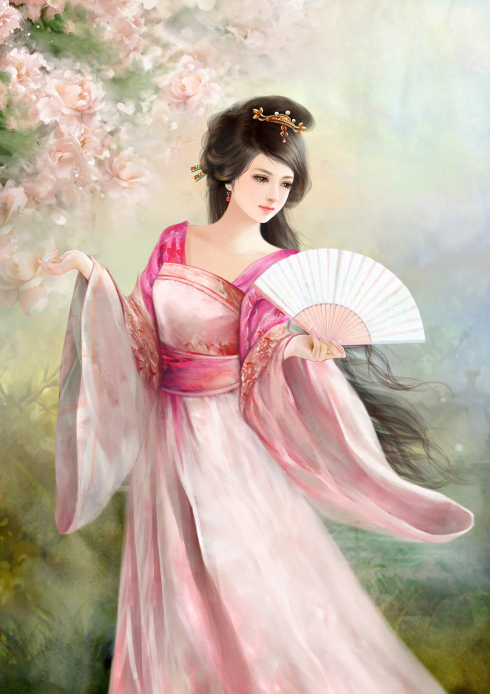 古風(fēng)美女好看的插畫(huà)立繪圖片