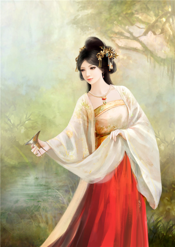 古風(fēng)美女好看的插畫(huà)立繪圖片