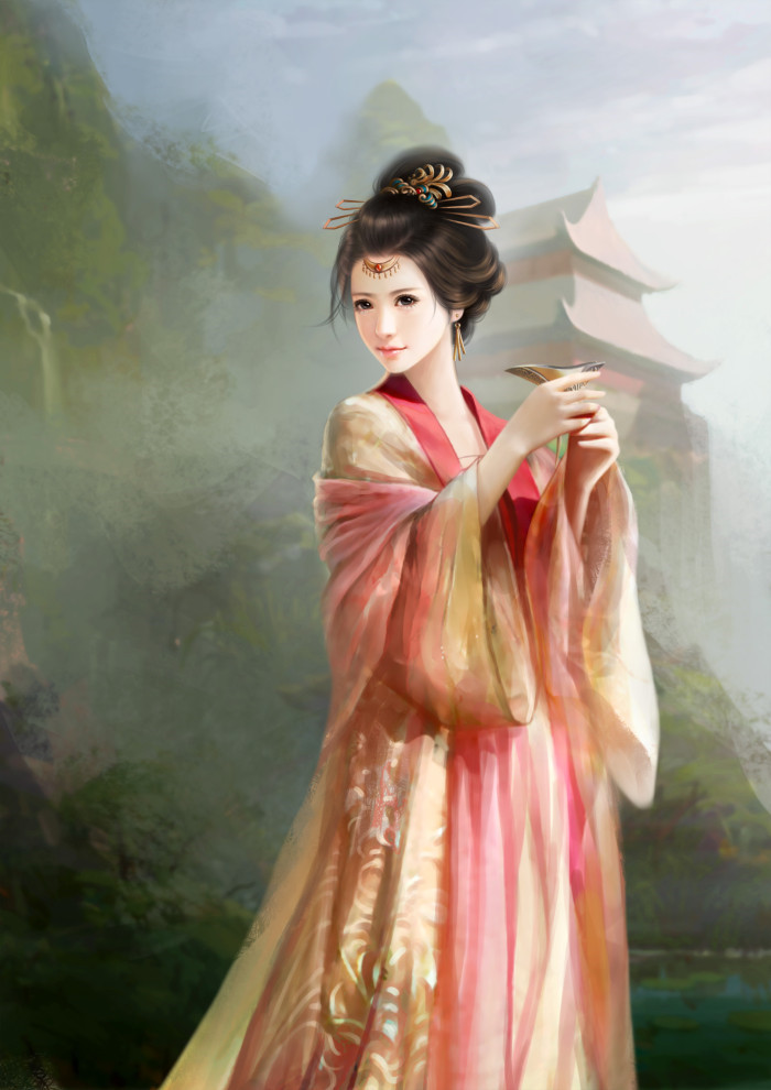 淡雅溫婉的古風(fēng)美女插畫欣賞
