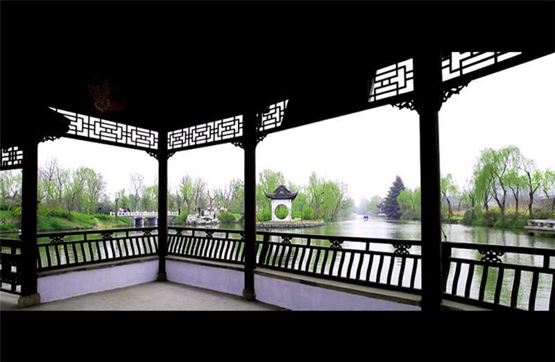 揚州三月河岸春色攝影