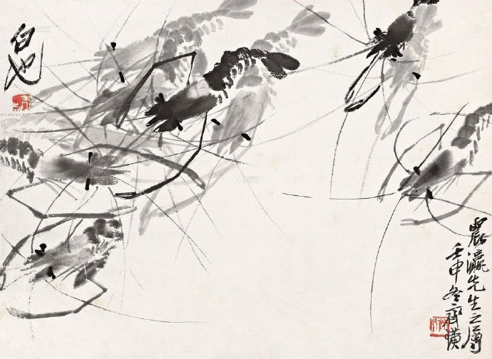 齊白石先生畫(huà)蝦的作品欣賞
