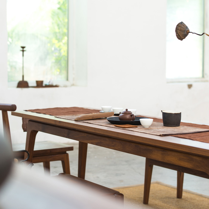 新中式實(shí)木茶桌椅組合，簡約現(xiàn)代客廳禪意茶臺