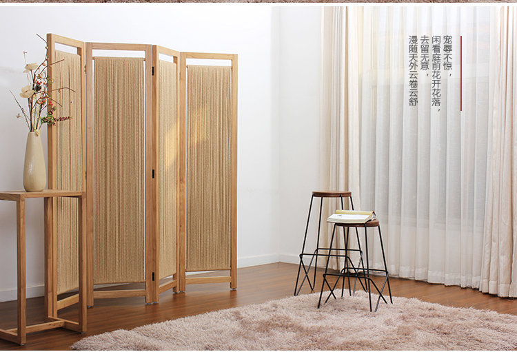 實(shí)木屏風(fēng)隔斷玄關(guān)，現(xiàn)代簡(jiǎn)約中式折屏