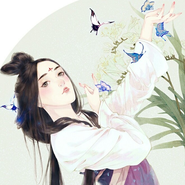 古典唯美女子頭像，水彩風(fēng)女生頭像