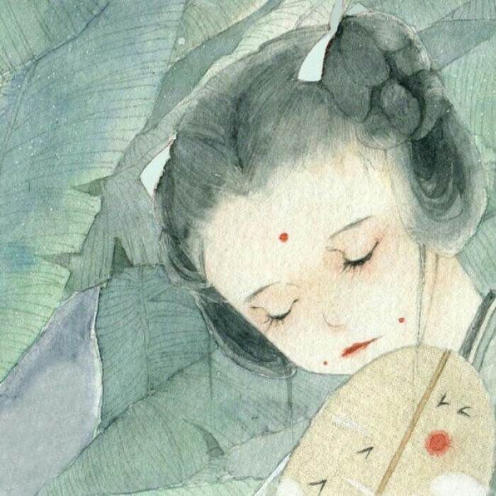 清雅風格古典女生頭像，動漫水彩古風頭像