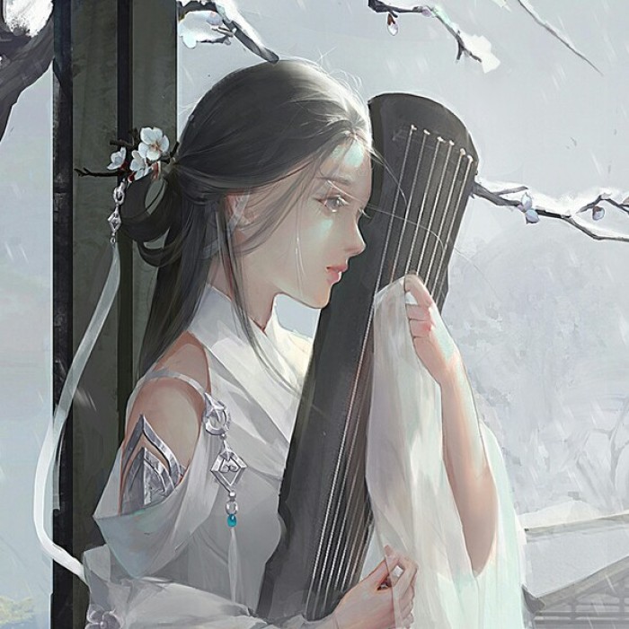 清雅風格古典女生頭像，動漫水彩古風頭像