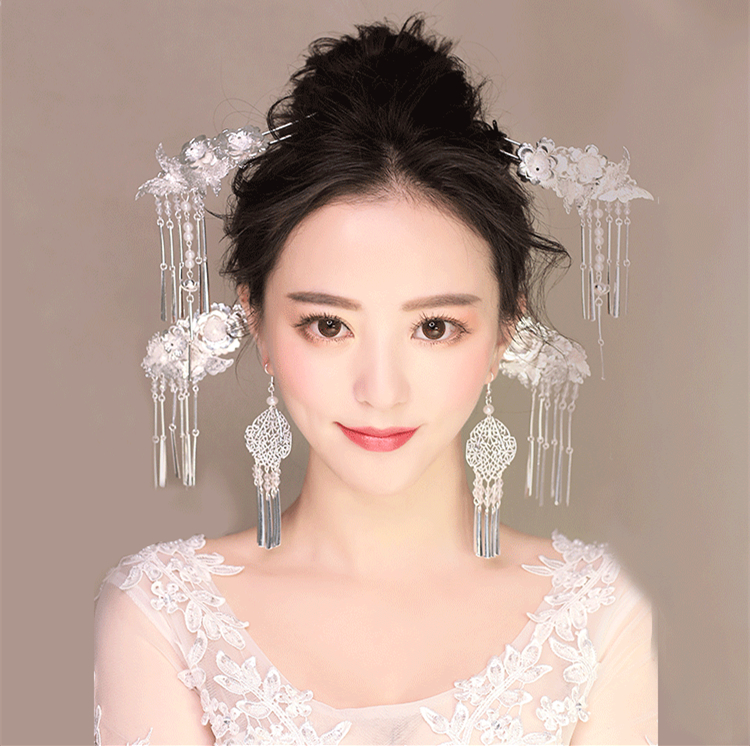 家佳樂(lè)文學(xué)銀白色步搖，新文藝復(fù)古發(fā)簪