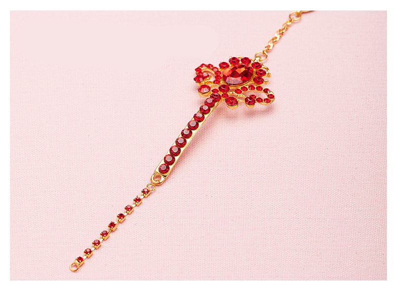 家佳樂文學(xué)頭飾紅色眉心墜，古風(fēng)新娘妝額飾