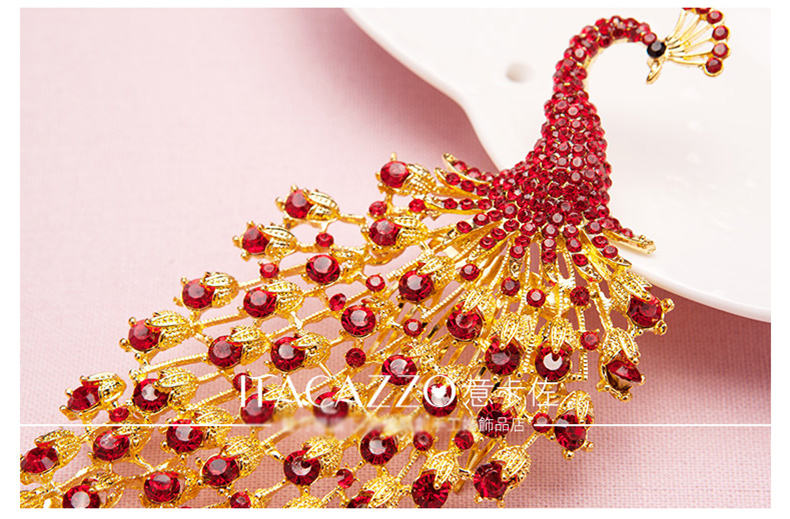 金色中式新娘鳳凰頭飾，盤發(fā)插梳敬酒服發(fā)飾