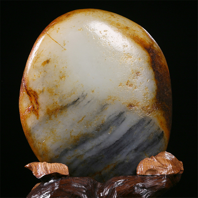 平步青云天然白玉鷺鷥擺飾，和田玉籽料真皮原