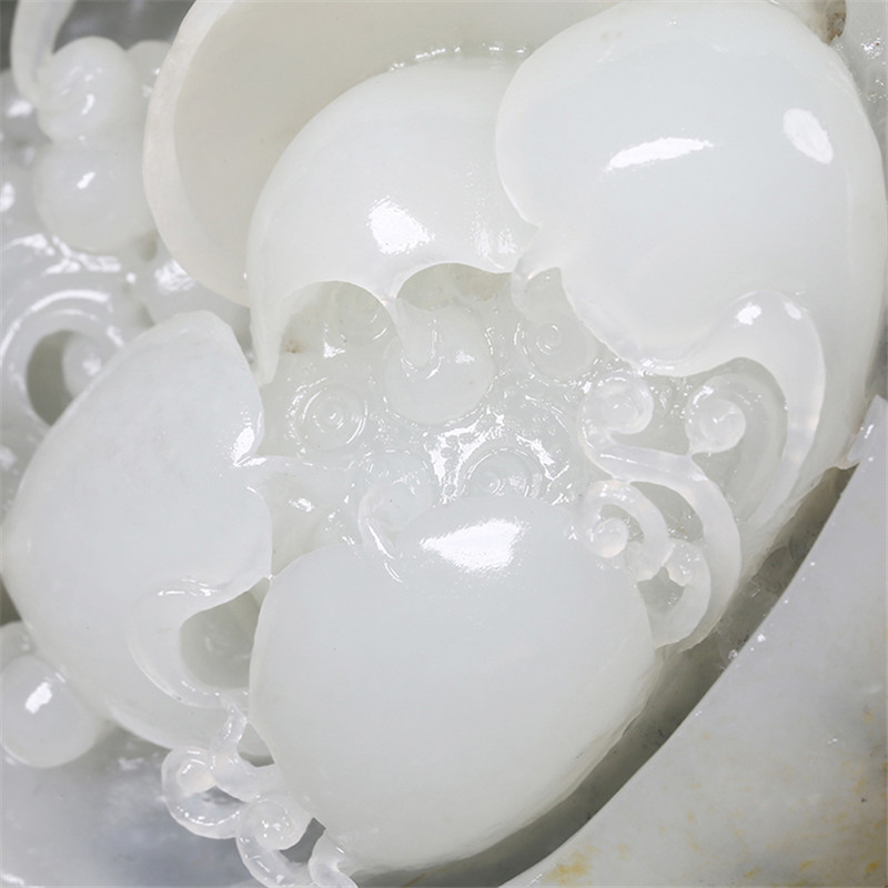 平步青云天然白玉鷺鷥擺飾，和田玉籽料真皮原