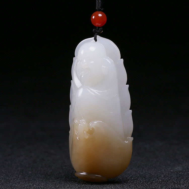 夫妻和田玉掛墜，玉佛觀音彌勒佛項(xiàng)鏈