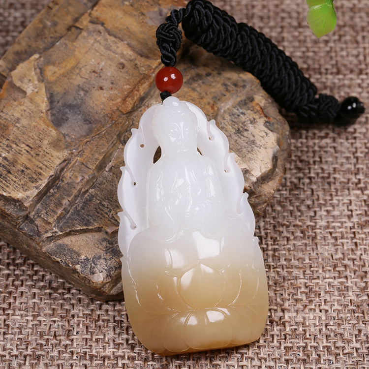 夫妻和田玉掛墜，玉佛觀音彌勒佛項(xiàng)鏈