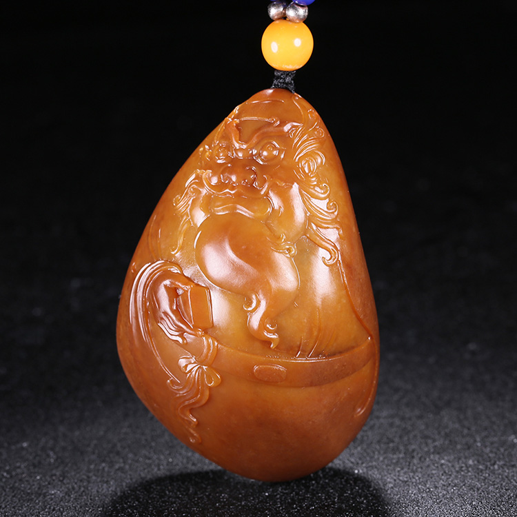 和田玉金包玉鐘馗掛墜，天驅(qū)邪鎮(zhèn)鬼平安康健