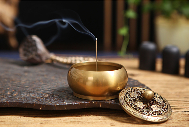 鏤空蝴蝶花紋純銅香爐，仿古沉香檀香熏香盤(pán)香