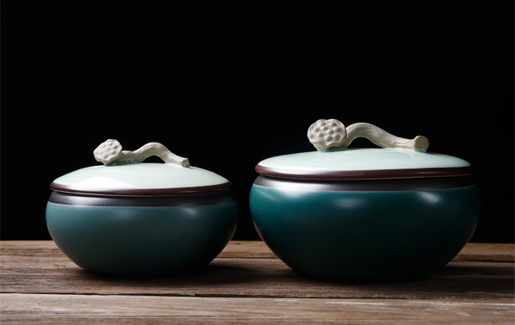 中式古典陶瓷禮盒茶葉罐，普洱醒茶葉包裝密封