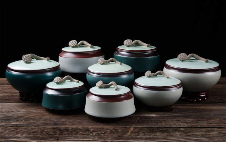 中式古典陶瓷禮盒茶葉罐，普洱醒茶葉包裝密封