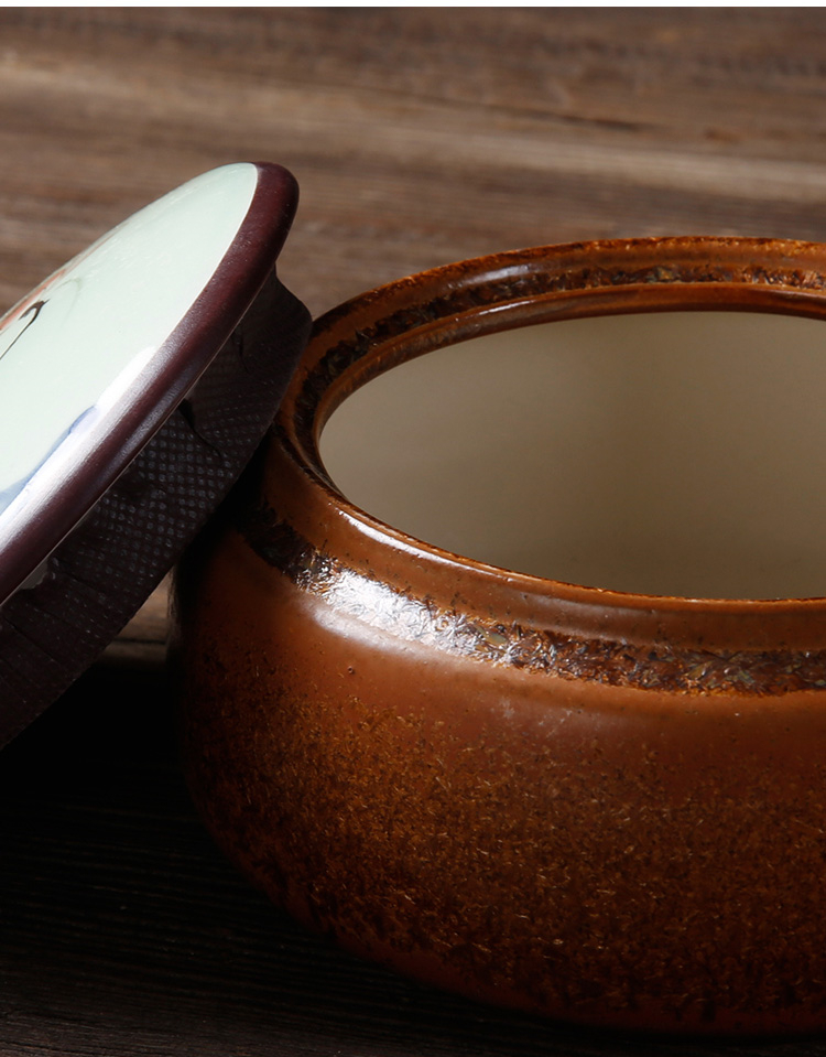 手繪陶瓷茶葉密封罐，龍泉青瓷禮盒裝普洱醒茶