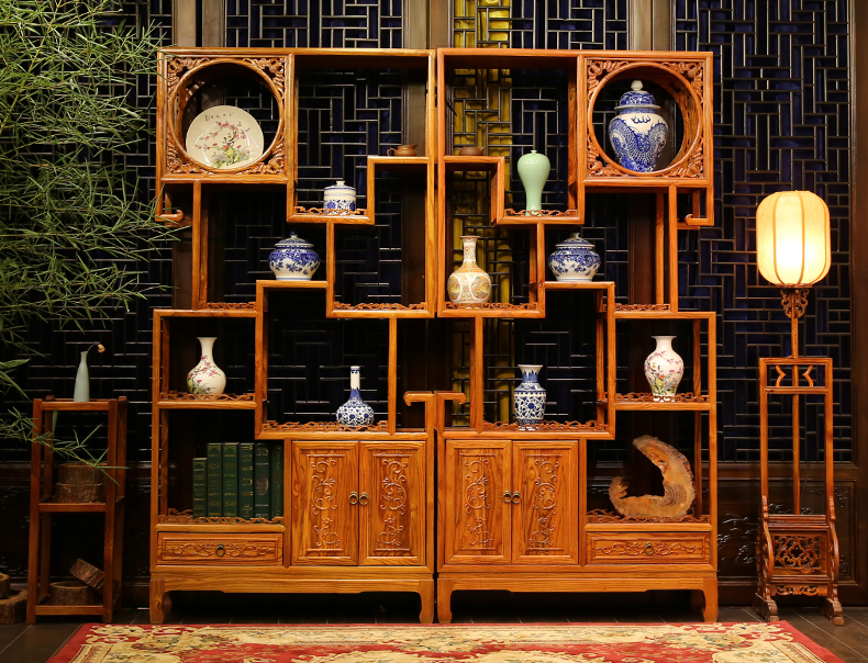全實木中式隔斷仿古博古架，家具多寶閣格置物