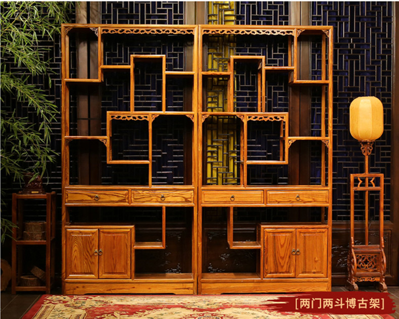 全實木中式隔斷仿古博古架，家具多寶閣格置物