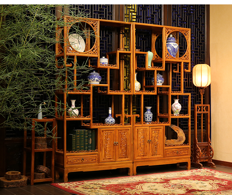 全實木中式隔斷仿古博古架，家具多寶閣格置物
