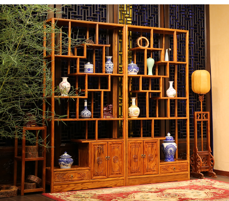 全實木中式隔斷仿古博古架，家具多寶閣格置物