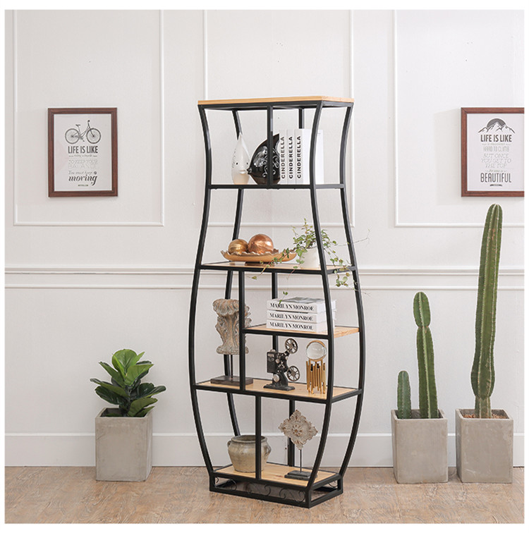 書架鐵藝展示架復古博古架，創(chuàng)意置物架隔斷多