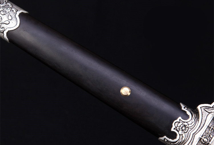 精美花紋剛唐劍兵器，古韻防銀裝黑紅劍