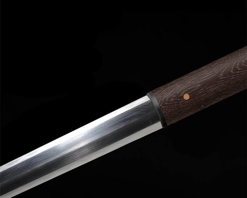 紫檀八面唐劍冷兵器，刀劍手工花紋鋼一體長劍