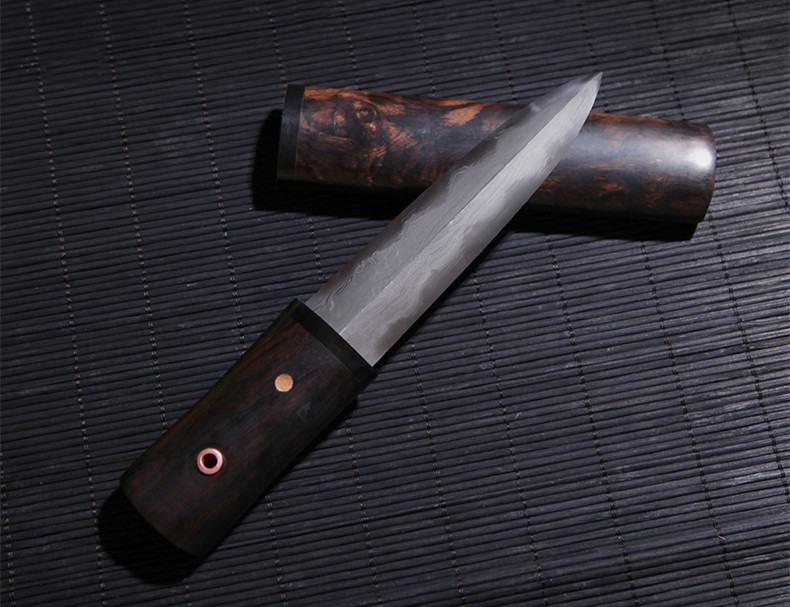 隱劍簡(jiǎn)約短劍手工漢劍，短小易帶紫檀劍鞘