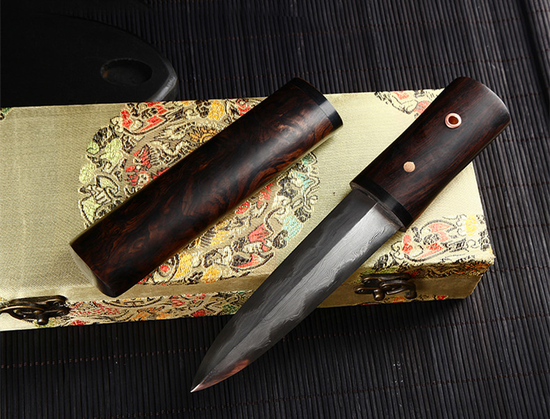 隱劍簡(jiǎn)約短劍手工漢劍，短小易帶紫檀劍鞘