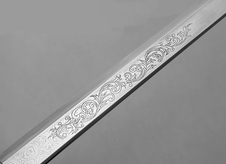 唐劍霜明燒刃長刀一體長劍，唐手工兵器刀劍