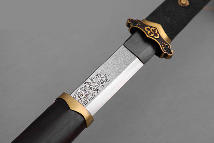 唐劍霜明燒刃長刀一體長劍，唐手工兵器刀劍