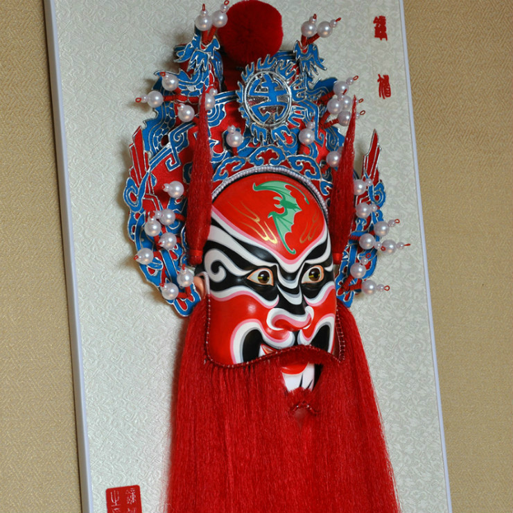 鐘馗京劇臉譜掛件，鎮(zhèn)宅辟邪工藝品家具掛件