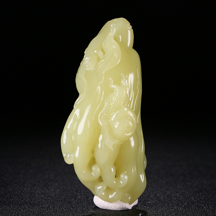 和田黃玉佛手瓜玉掛件，天然玉石項(xiàng)鏈玉把件